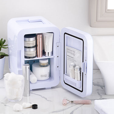 Subcold Ultra 6 litre skincare fridge on vanity table